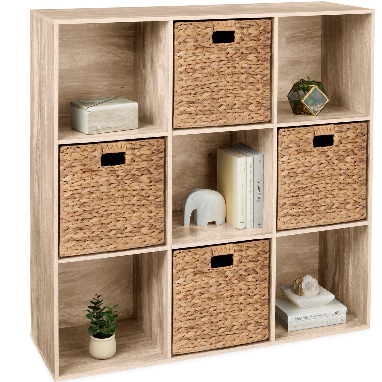 Best Choice Products 9-Cube Bookshelf, 13.5in Display Storage System, Organizer w/ Removable Back Panels